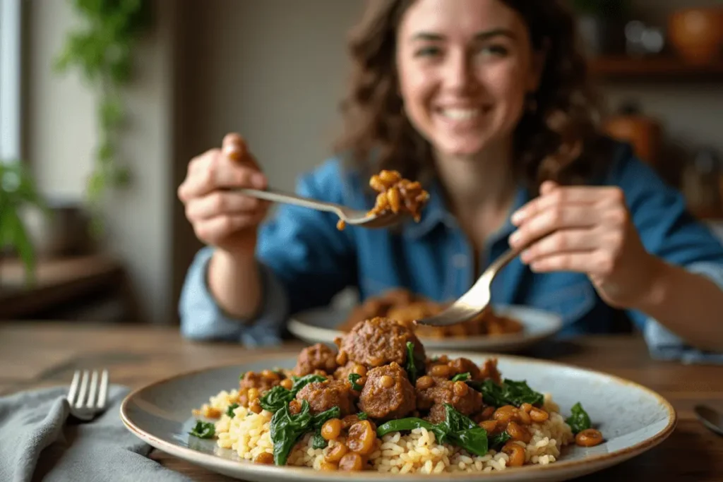 Lamb Lentils Rice Spinach Recipe