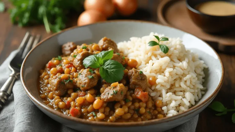 Lamb Lentils Rice Spinach Recipe